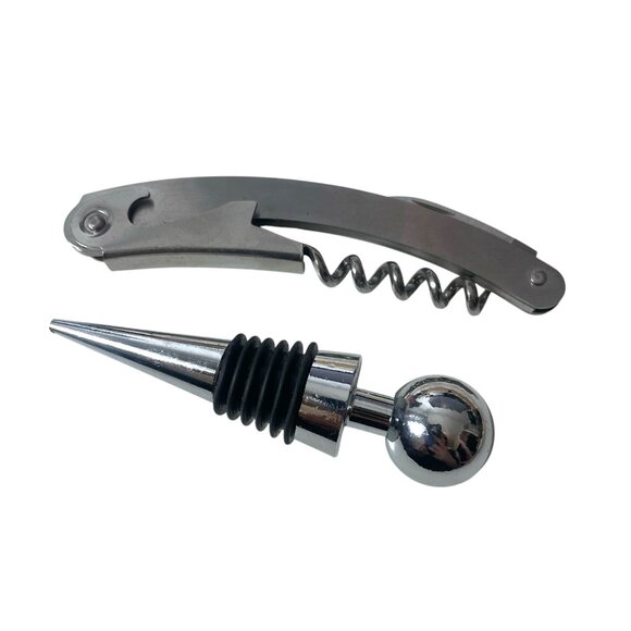 Two-Piece Wine and Beer Bottle Opener and Wine Stopper Accessories Set - Picture 1 of 4